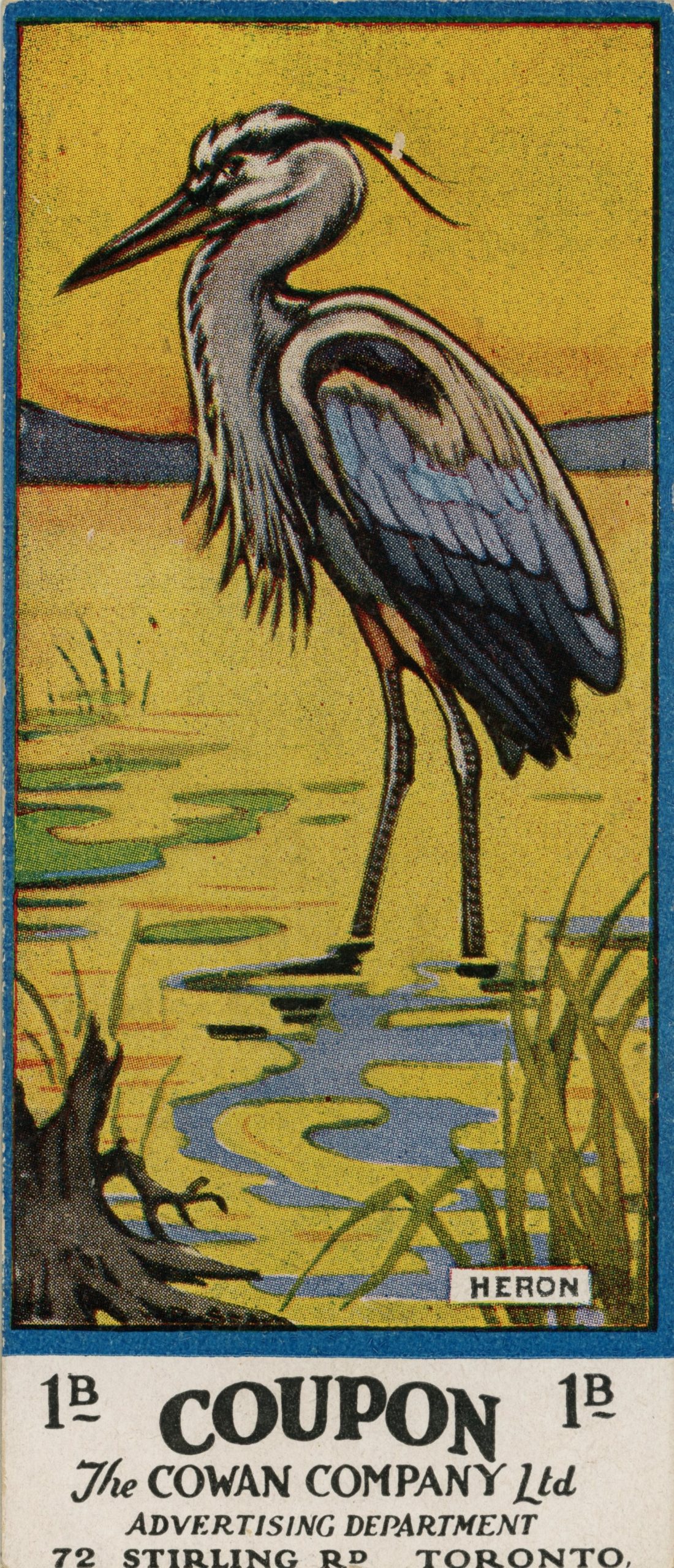 Héron sur une carte